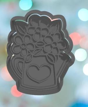 Mothers Day Watering Can With Flowers Cookie Cutter