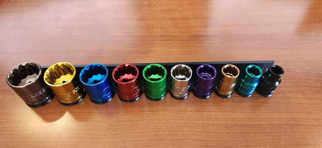 Pittsburg 10pc 3/8 drive Socket Wall Mount