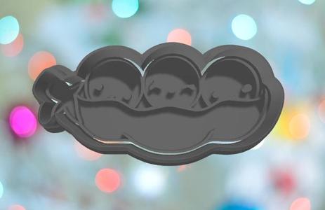 Baby Shower 3 Peas In  A Pod Cookie Cutter