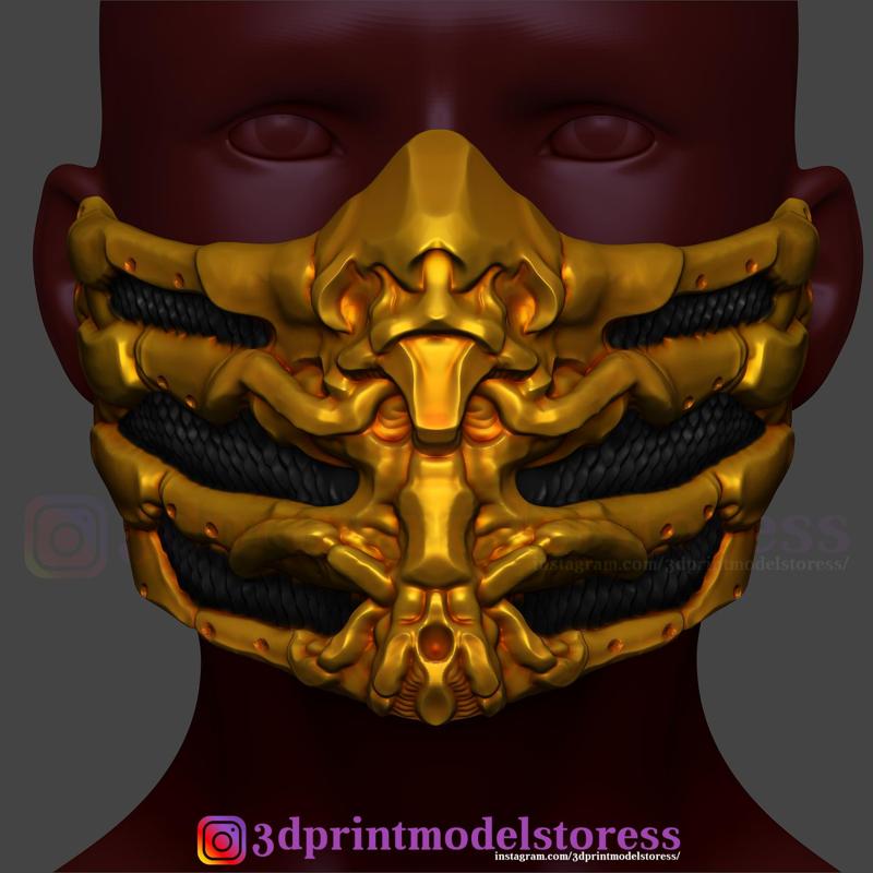 Scorpion Mask from Mortal Kombat Cosplay 3D Print Model