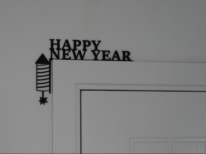 Happy New Year Fireworks - Door Corner