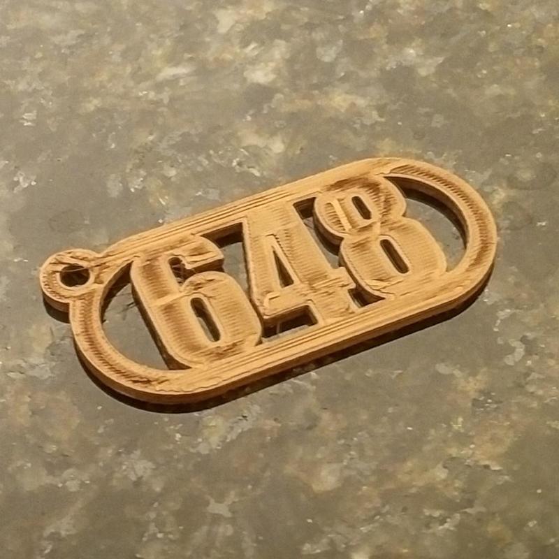 Keychain Number Fob (Oval - 0-9999)