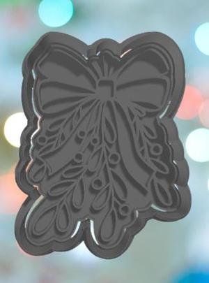 Christmas Mistletoe With Bow Cookie Cutter