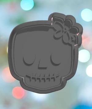 Halloween Skull With Flower Cookie Cutter