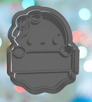 Halloween Girly Ghost Plaque Cookie Cutter