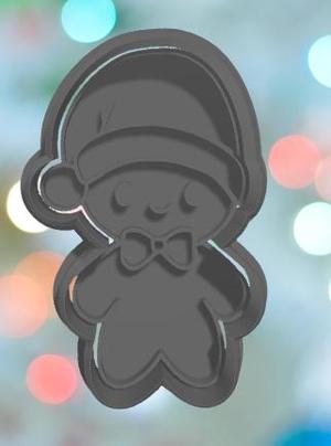 Christmas Ginger Bread Man With Santa Hat Cookie Cutter