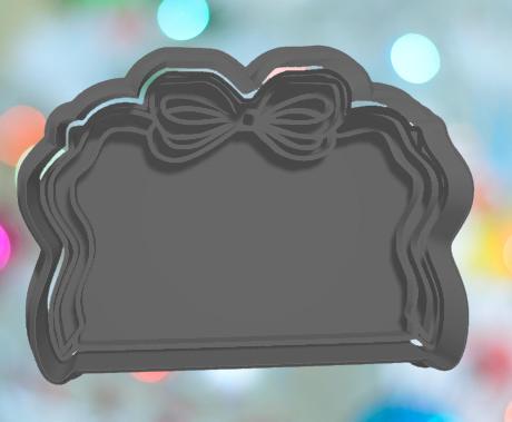 Rectangle Plaque With Ribbon Cookie Cutter