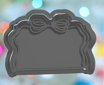 Rectangle Plaque With Ribbon Cookie Cutter