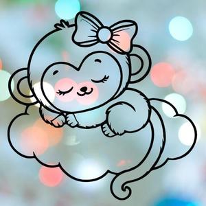 Monkey Girl Sleeping On Cloud Cookie Cutter