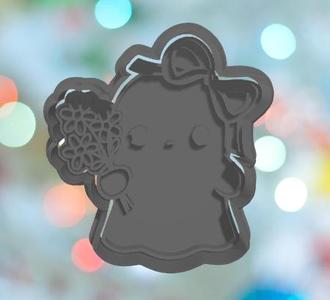Halloween Girly Ghost Cookie Cutter