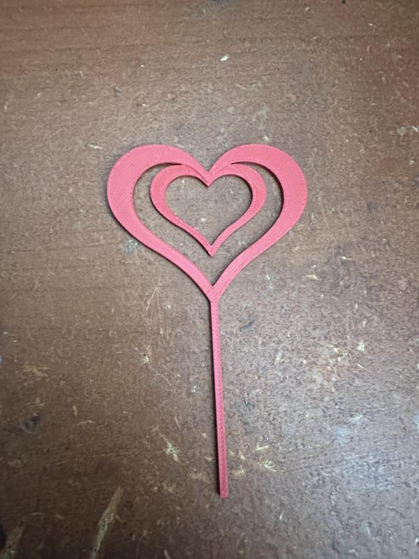 Heart on stick (topper