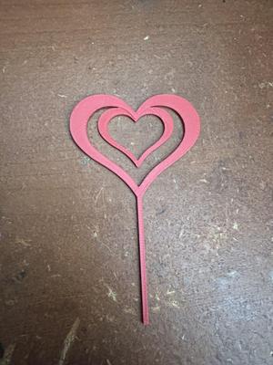 Heart on stick (topper