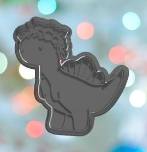 Dinosaur Spinosaurus With Floral Cookie Cutter