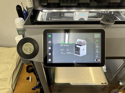 Hygrometer holder for Bambu Lab X1C display