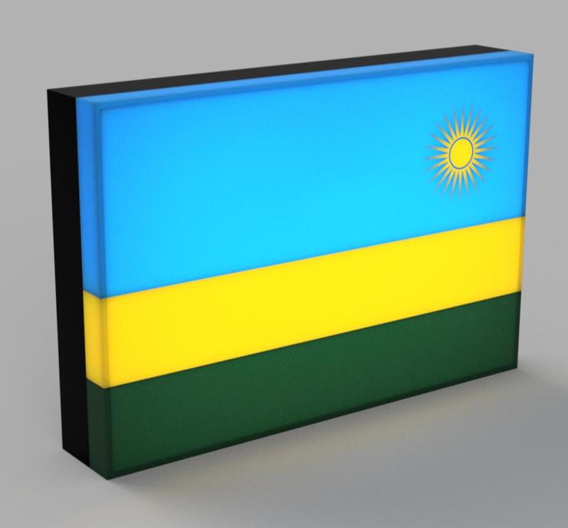 World Flags - Rwanda LED Lamp