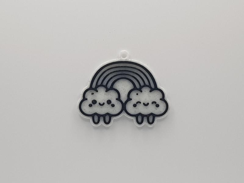 Cute Clouds and Rainbow Keychain