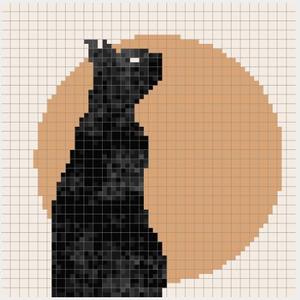Cat and sun pixel puzzle