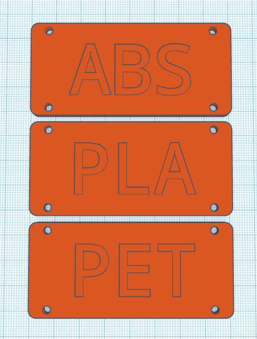 Filament Pelletizer Plastic Type Name Plate