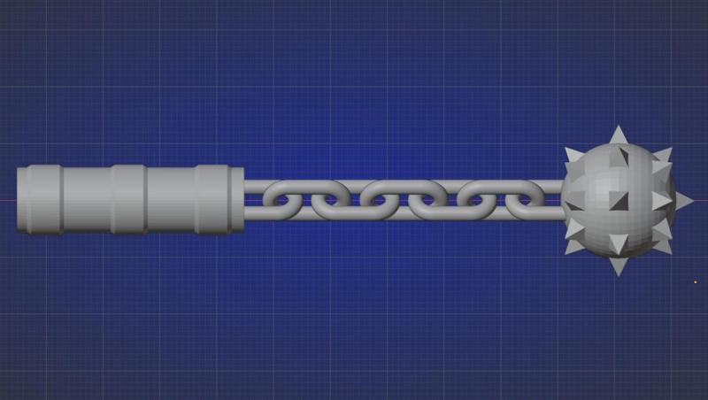 Flail with print-in-place chain