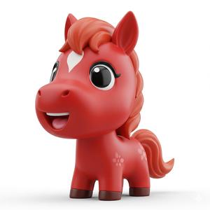 Chibi Horse 2026 - Cute 3D Figurine, Year of the Horse Symbol for Printing