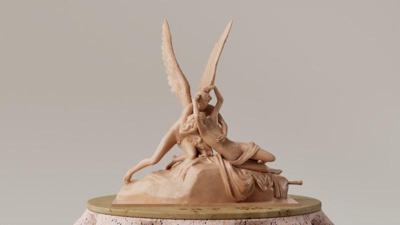 Sculpture - Psyche reanimated by the kiss of love by Antonio Casanova