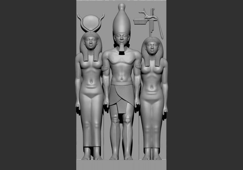 Egyptian Pharaoh Triad of Menkaure statues 3D Printable Model