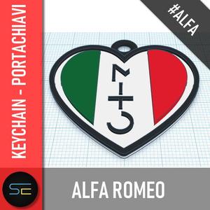 Alfa romeo Mito multicolor heart keychain