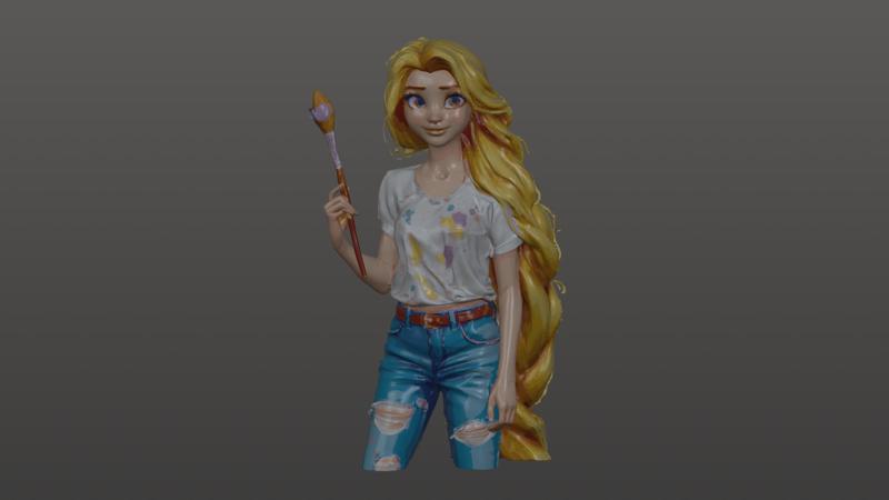 Rapunzel, painting