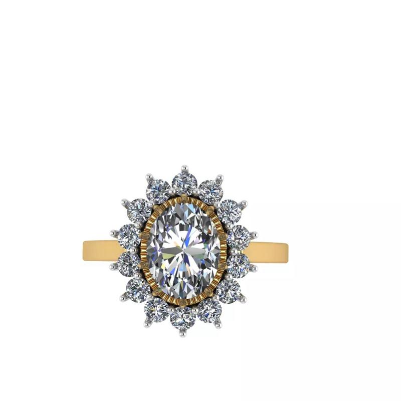 three tone engagement ring