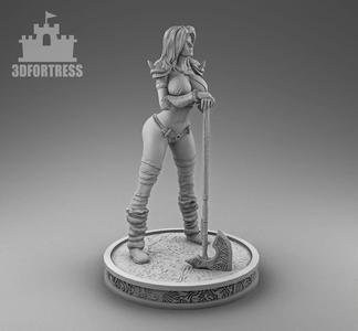 Viking girl with a two handed axe