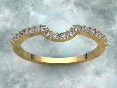 Tiny Diamond Golden Engagement Ring