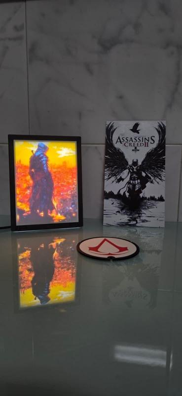 🗡️🕊️ Pack 3D Premium Assassin's Creed - Lithophany + 3D Painting + Luxury Coaster 🕊️🗡️