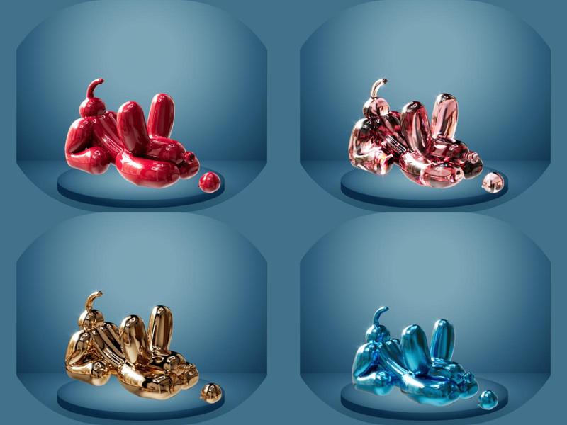 Balloon Dog Laying Down - Pop Art 3D Decorative Figures