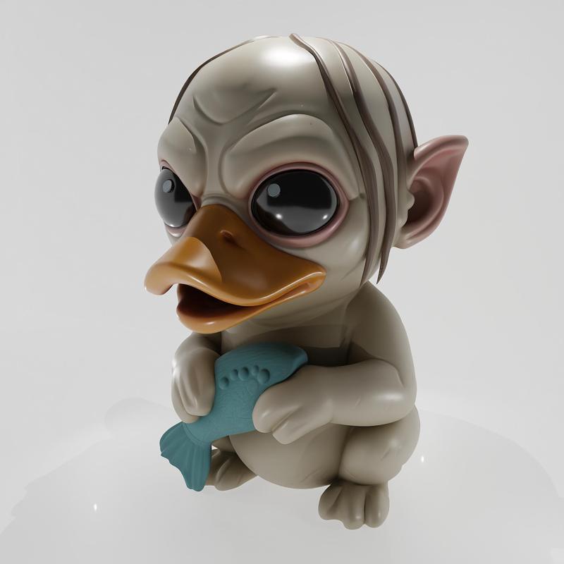 BATHTUB DUCK FIGURINE WITH GOLLUM DESIGN