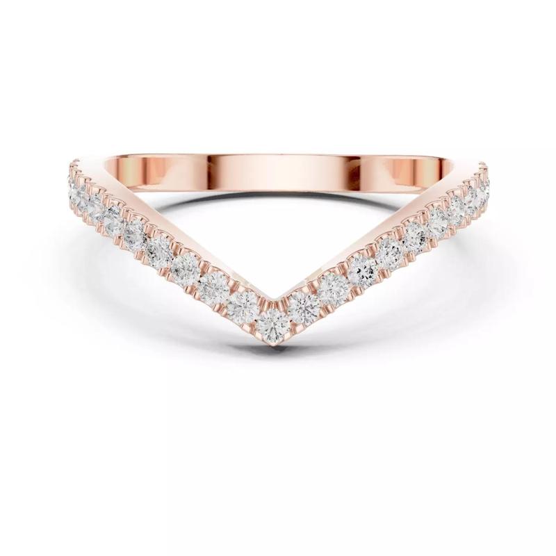 V Shape Chevron Curve Round Cut Wedding Band 3DM STL Video