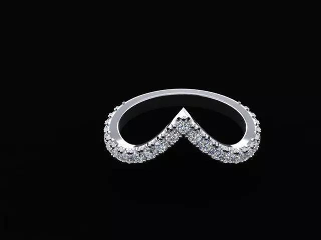 V SHAPED STACKABLE RING WEDDING BAND