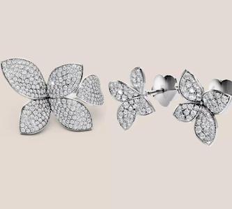 Pasqual Bruni giardini segreti flower earrings and diamond ring 3D Model Collection