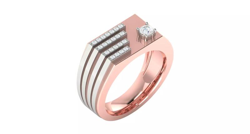 Two Tone Rose Gold  White Gold Designer Ring
