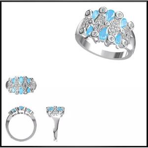 JCD Format Unique color stone rings jewelry cam