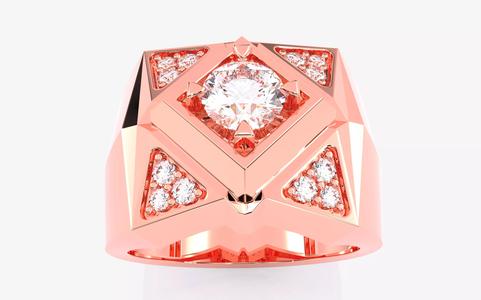 Mens Solitaire Ring 3dm stl renders details
