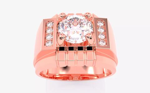 Mens Solitaire Ring 3dm stl renders details