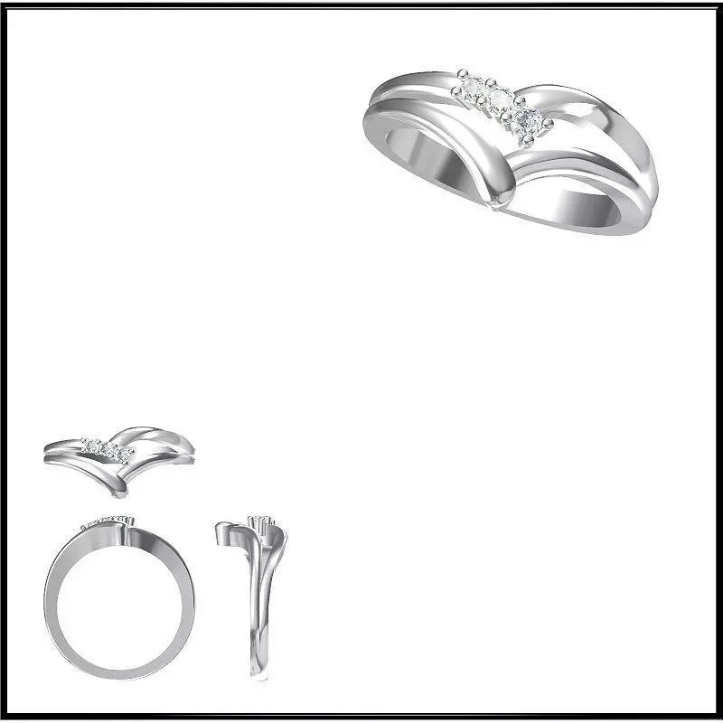 JCD Format Vintage three stone ring rings wax files jewelry