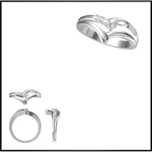 JCD Format Vintage three stone ring rings wax files jewelry