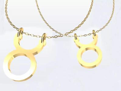 Taurus Zodiac Sign Pendant Necklace