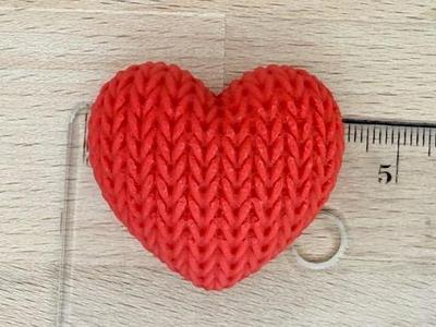 knitted heart magnet 