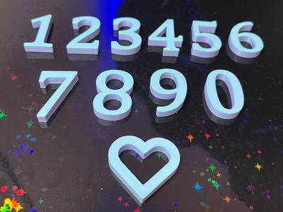 Decorative numbers 0-9 scalable for gifts, celebrations