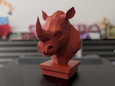 Geometric Rhino Bust