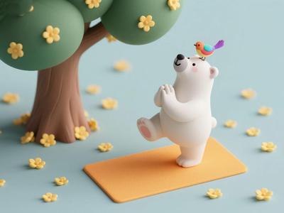 Yoga Bear Print in Place for A1 mini