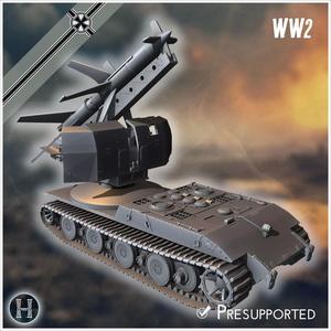 E-100 mit Raketenwerfer R-1 Rakete rear version Entwicklung rock