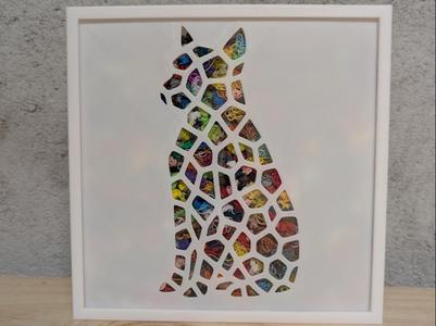 Stencil Sitting Dog Cat purge poop box